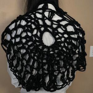 crochet spiderweb shawl scarf  Knit Cape top granny